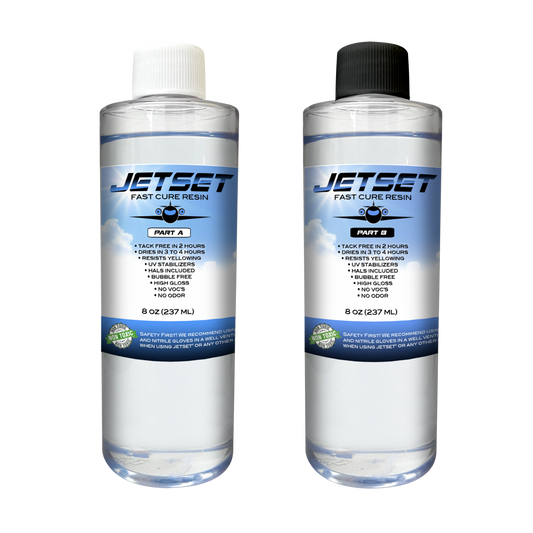 NEW: JetSet ® 16oz Fast Cure Two Part 1:1 Bubble Free Epoxy Resin Resists Yellowing