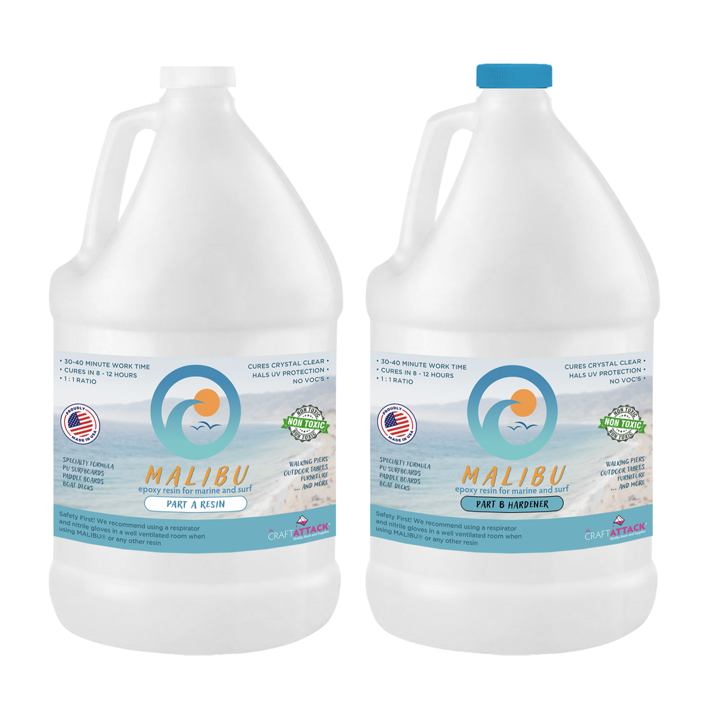 NEW: Malibu ® Epoxy Resin for Surfboards, Boating and Marine 2 Gallon