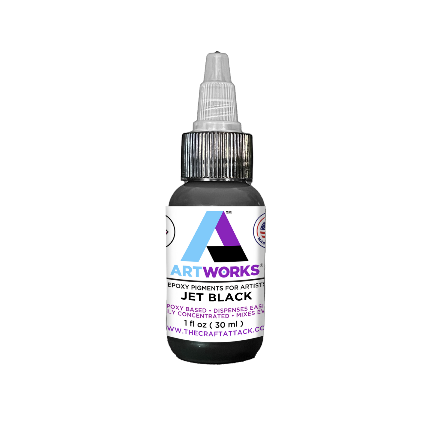 Artworks ® Liquid Pigment Jet Black 1 oz for Epoxy and UV Resin Crafting by the Craft Attack ®